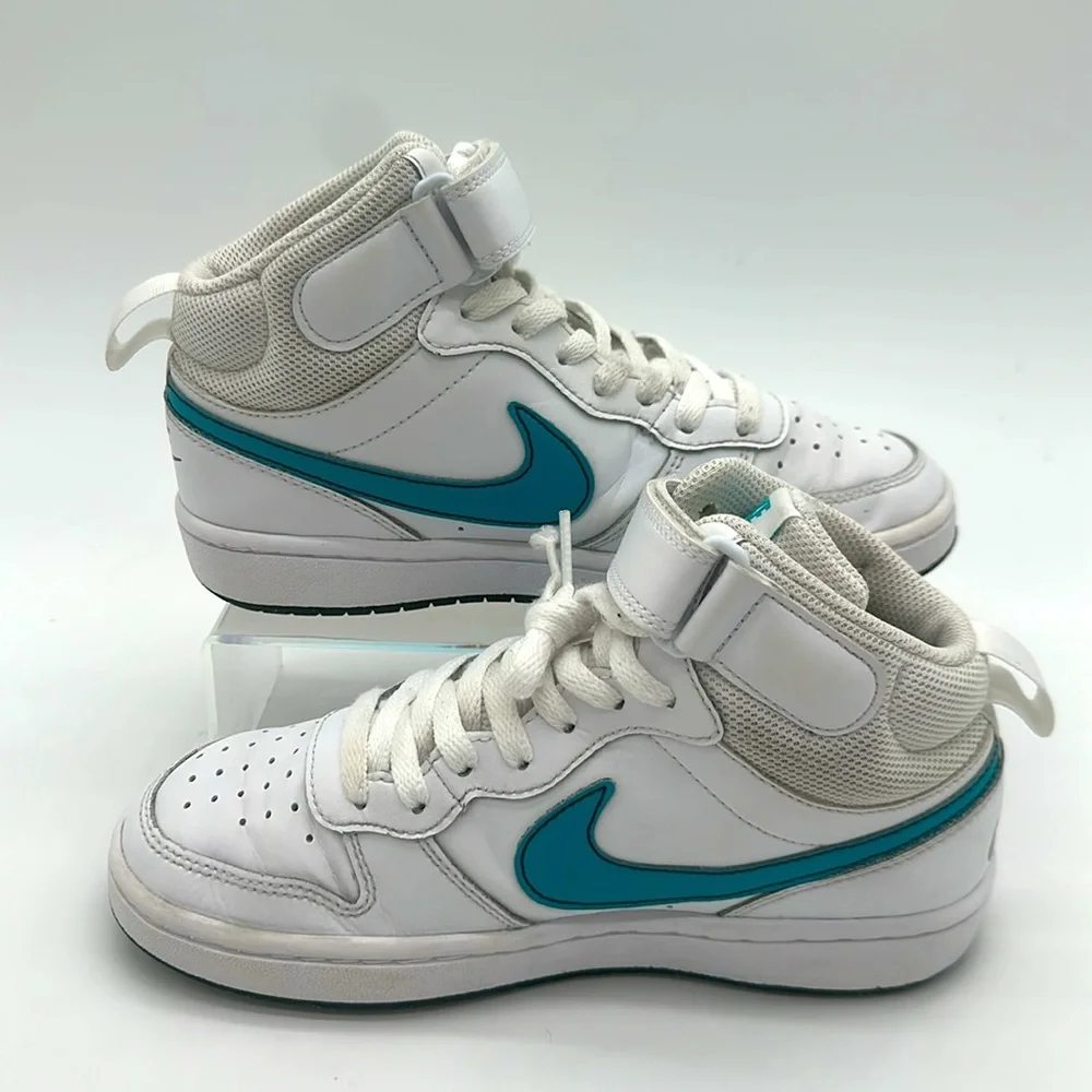 Nike Court Borough Mid 2 GS CD7782-117 Sneaker Kids 3.5 Y White Leather Shoes